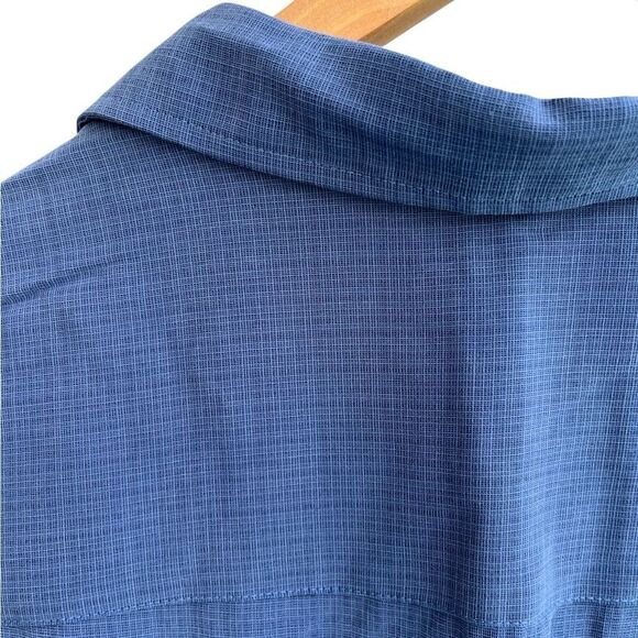 Roundtree & Yorke Blue Button-Front Short Sleeve Shirt 3XB - Picture 5 of 11